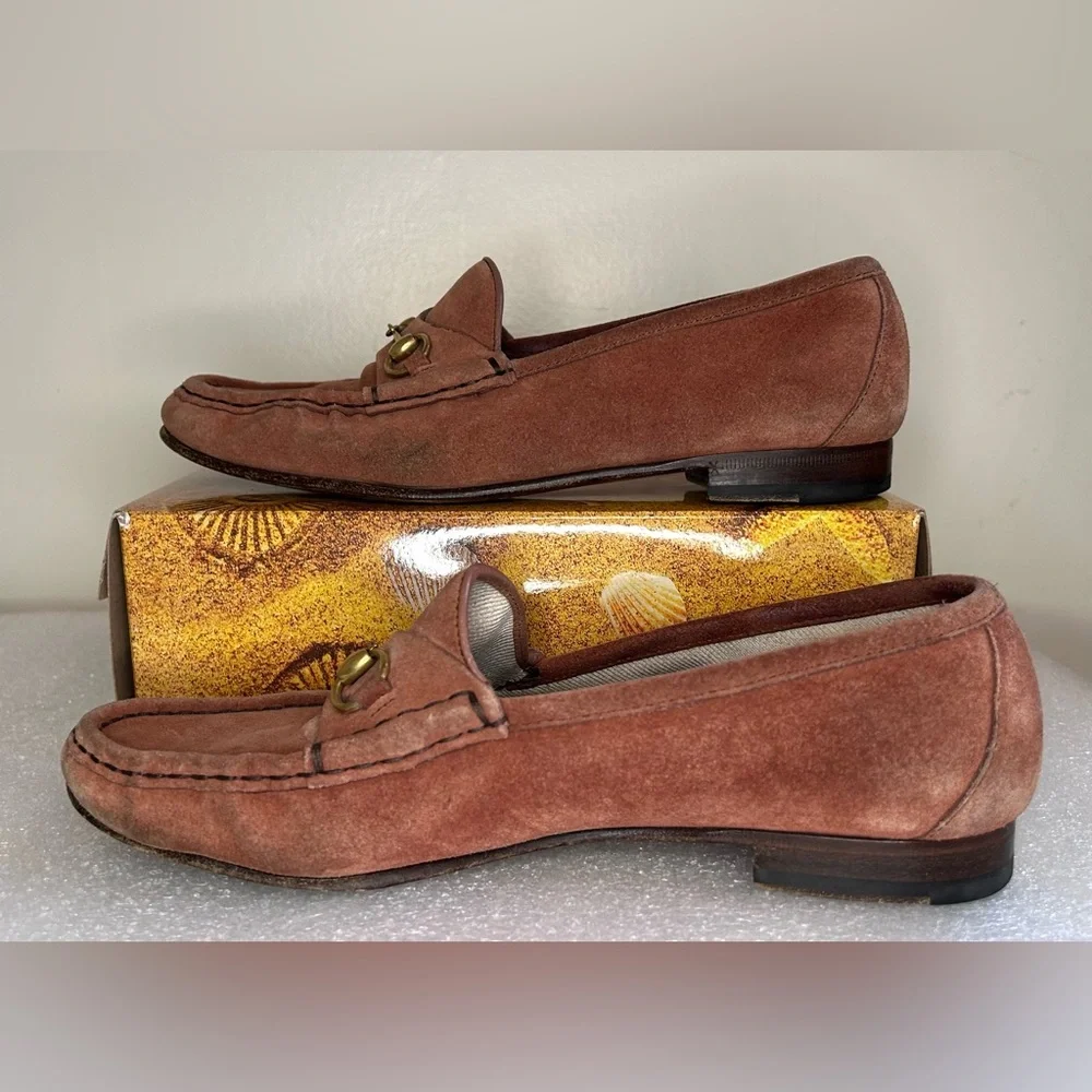 Vintage Gucci Horsebit 1953 Loafers Chestnut Brown Orange Suede Size W’s 39.5 - Picture 2 of 11